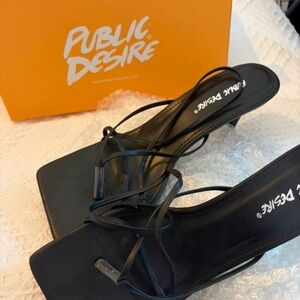Public Desire Strappy Black Heels